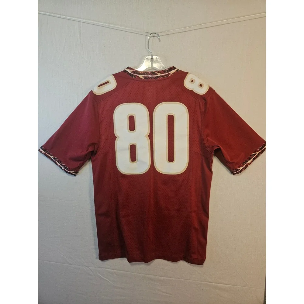 Nike FSU Florida State Seminoles #80 Football Jersey Garnet Red Mens Small